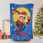 Lofaris Personalized Big Moon Spiderman Xmas Beach Towel